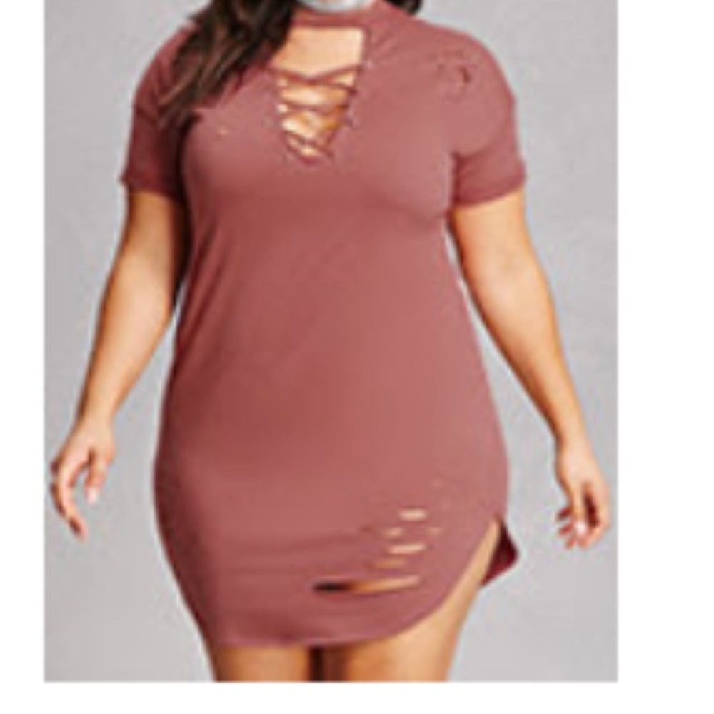 Plus size Strappy Tshirt dress