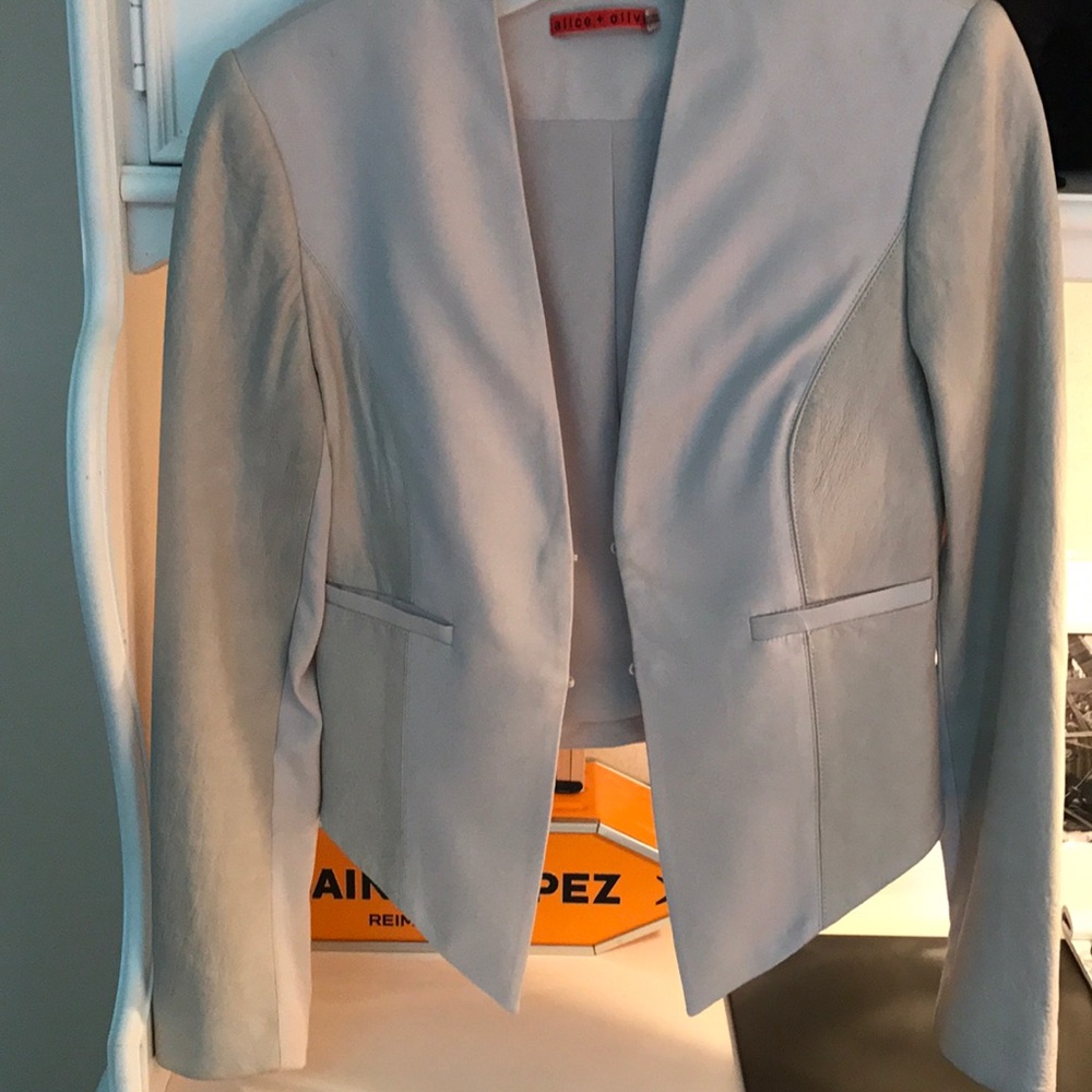 Alice + Olivia Leather Blazer