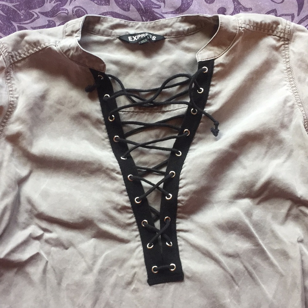 Express Long sleeve deep v