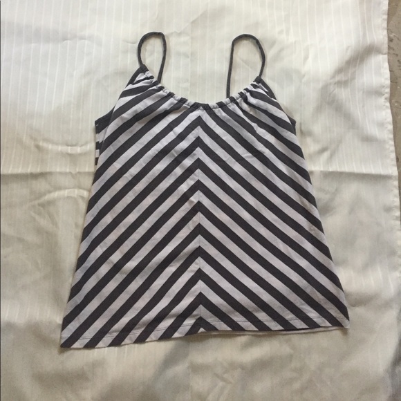 Old Navy grey and white striped tank top - Picture 1 of 2