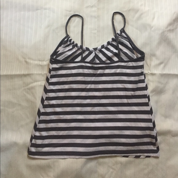 Old Navy grey and white striped tank top - Picture 2 of 2