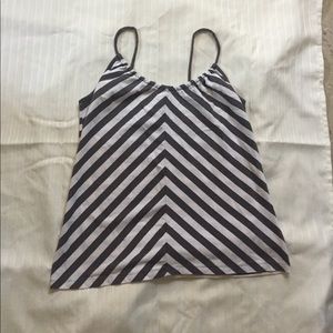 Old Navy grey and white striped tank top
