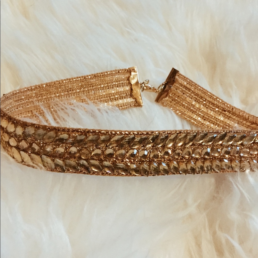 ⚡️NWT⚡️GLAM Beautiful Gold Rhinestone Choker - Picture 2 of 4