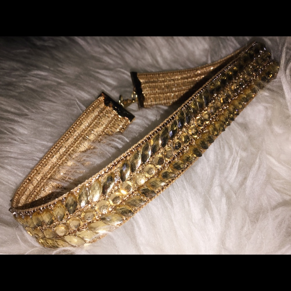 ⚡️NWT⚡️GLAM Beautiful Gold Rhinestone Choker - Picture 3 of 4