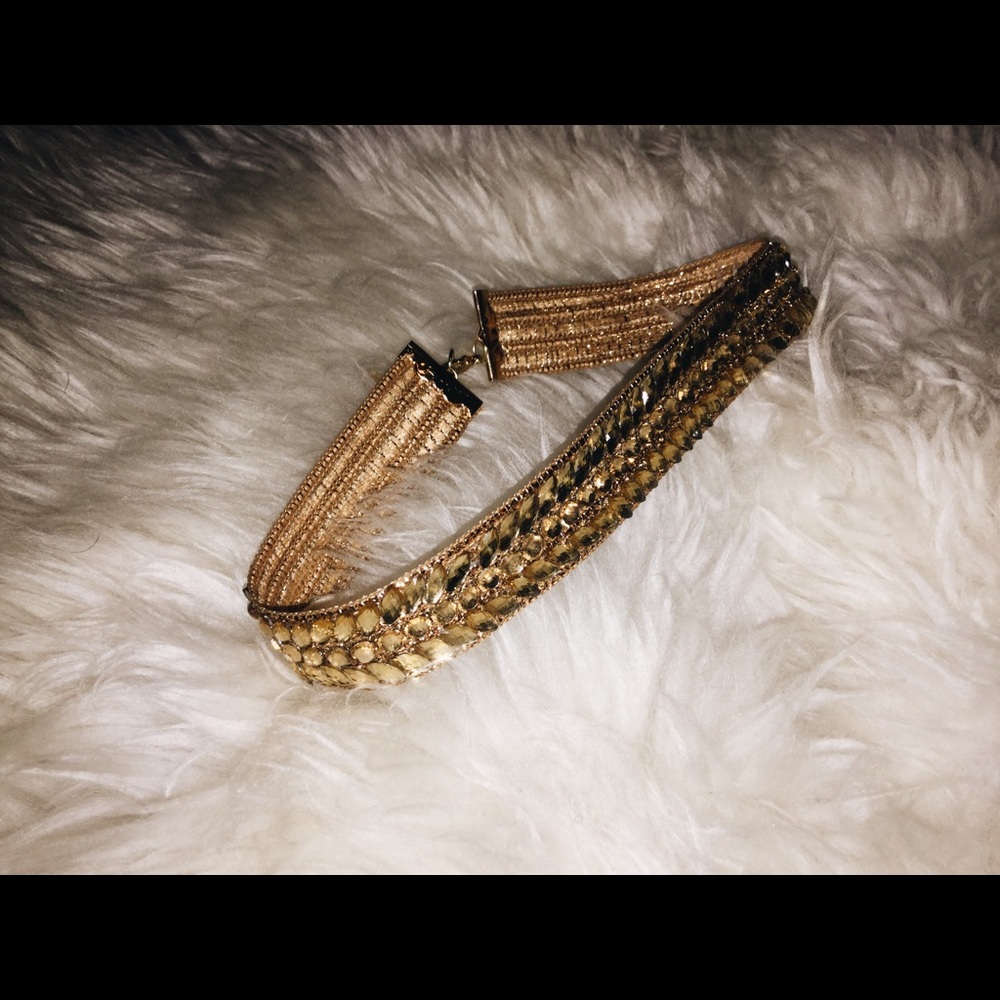 ⚡️NWT⚡️GLAM Beautiful Gold Rhinestone Choker - Picture 4 of 4