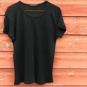 Brandy Melville Linen T-Shirt Black