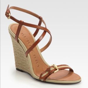 Burberry Gabardine Espadrille Wedges