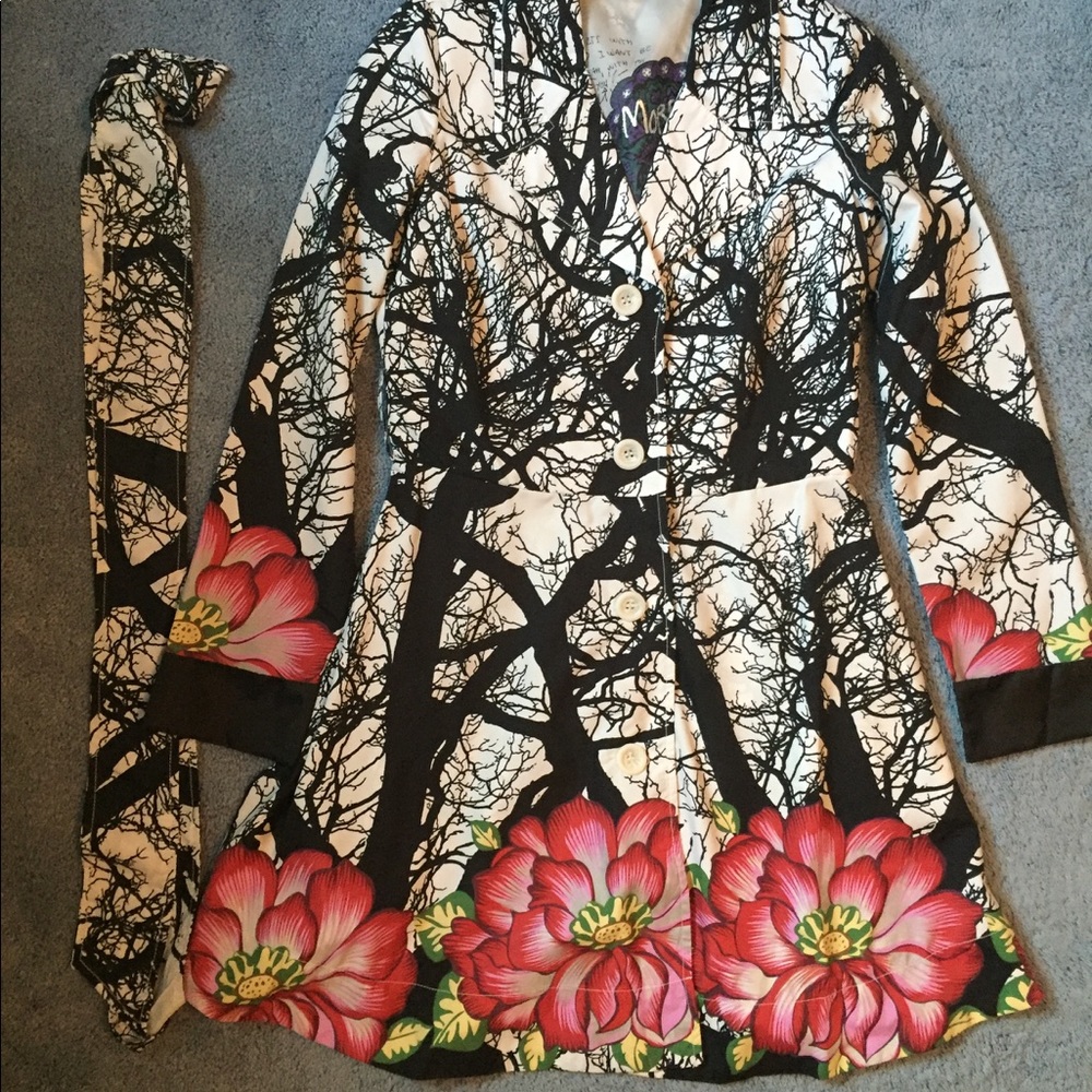 Desigual  floral peacoat/raincoat (NWOT)