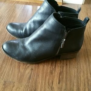 Gently used lucky Brand black leather ankle boots.
