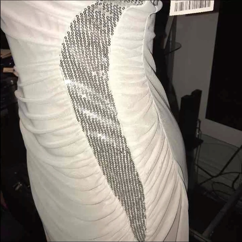 Ivory with silver sequin side dress sz small - Picture 6 of 7
