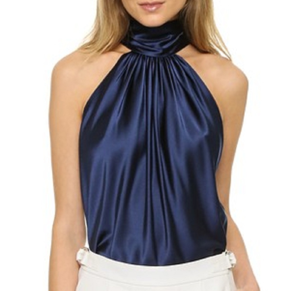 AWF Silky soft Satin Neck Halter Blouse
