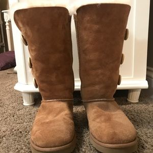 Chestnut UGG tall bailey button boots