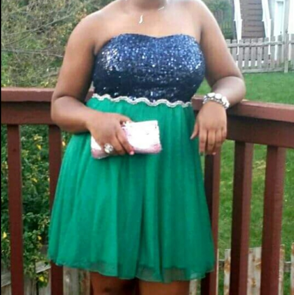 Navy blue/ green Homecoming dress