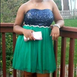 Navy blue/ green Homecoming dress