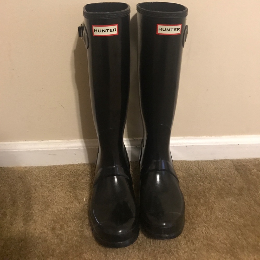 Hunter boots "original tall gloss" black size 7