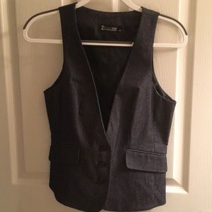 Dark denim vest