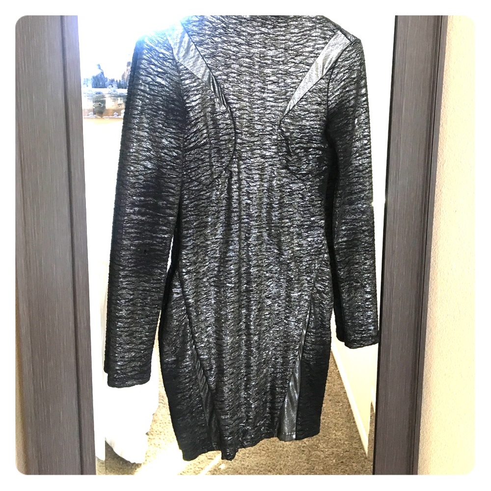 BEBE metallic gun metal gray dress