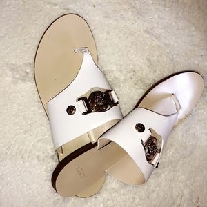 Versace signature toe post flats