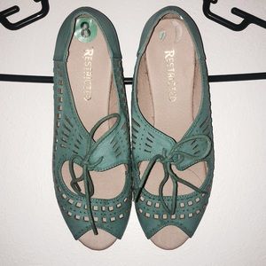 Turquoise Cutout Flats