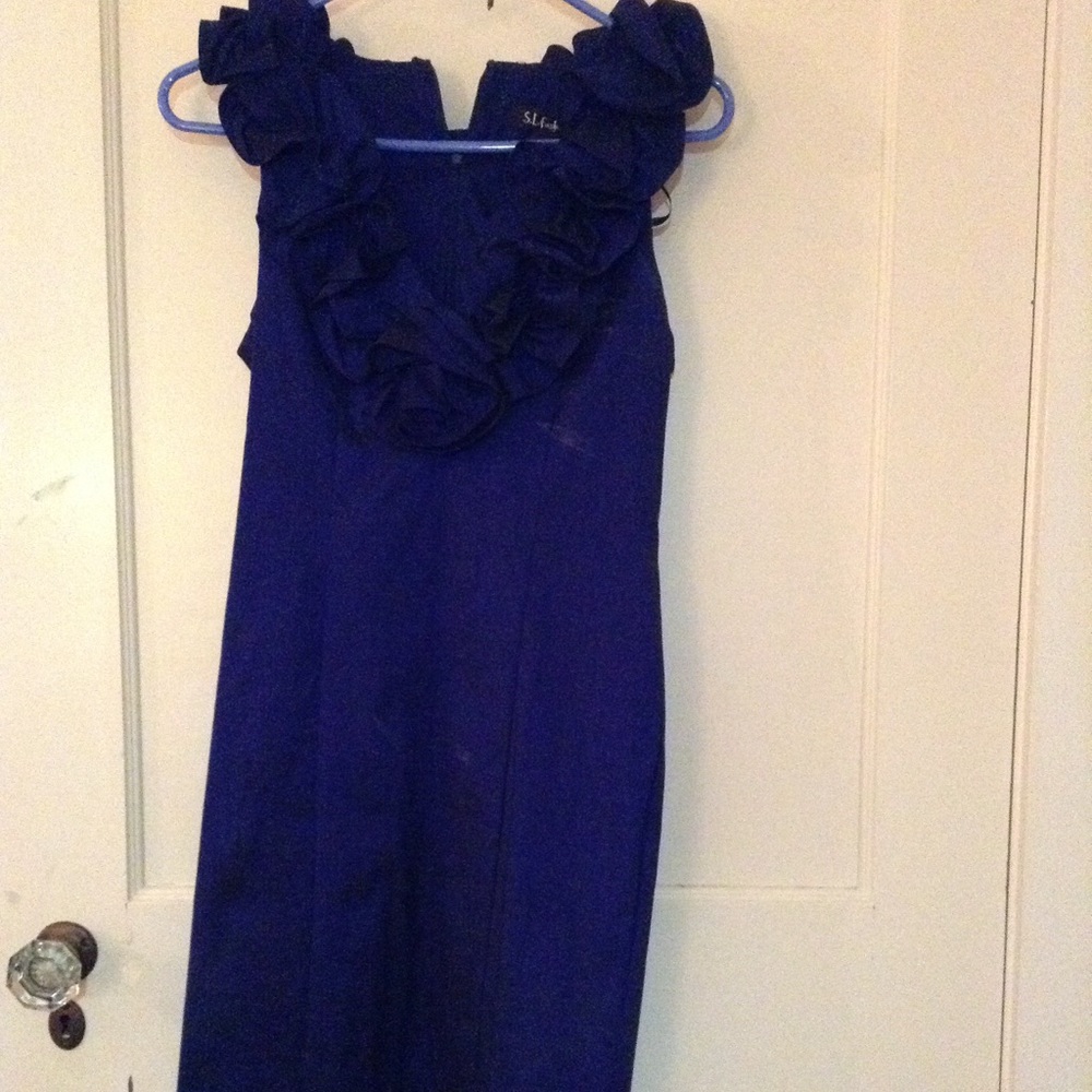 A blue s.l.fashions dress