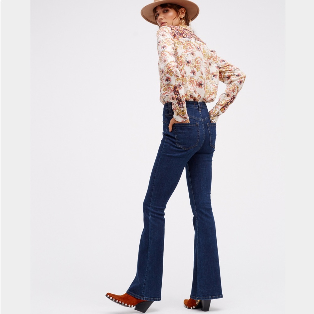 🎉HP🎉free people•high rise flare jeans - Picture 3 of 8