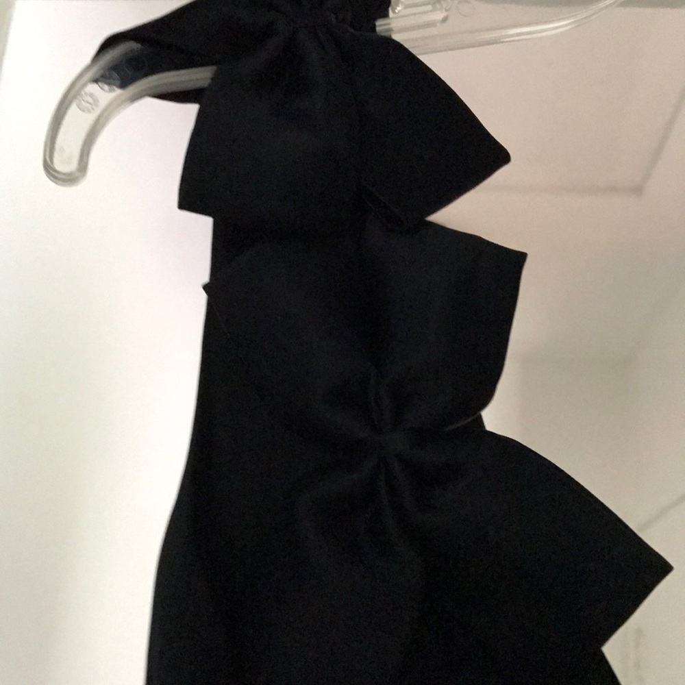 Black bow silk tank. Bows all the way around