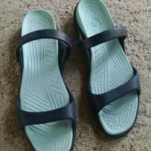 Blue Crocs sandals