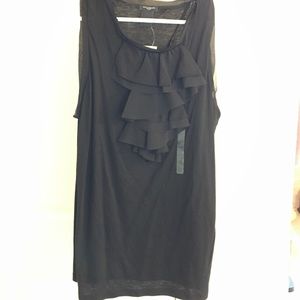Ann Taylor - Black Sleeveless Ruffle Shirt