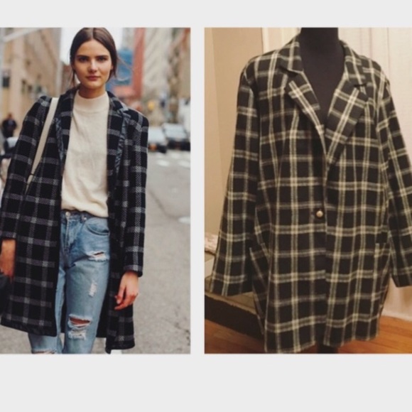 Vintage Jackets & Blazers - 70s Plaid Oversized Boyfriend Blazer