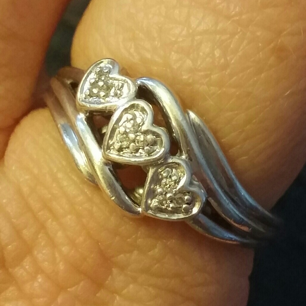 Diamond Sterling heart ring
