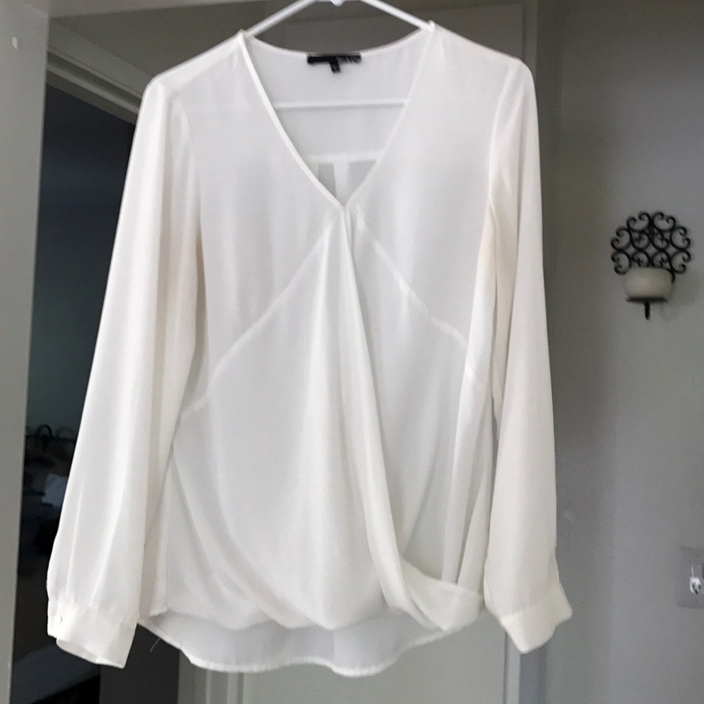 Cream cross blouse