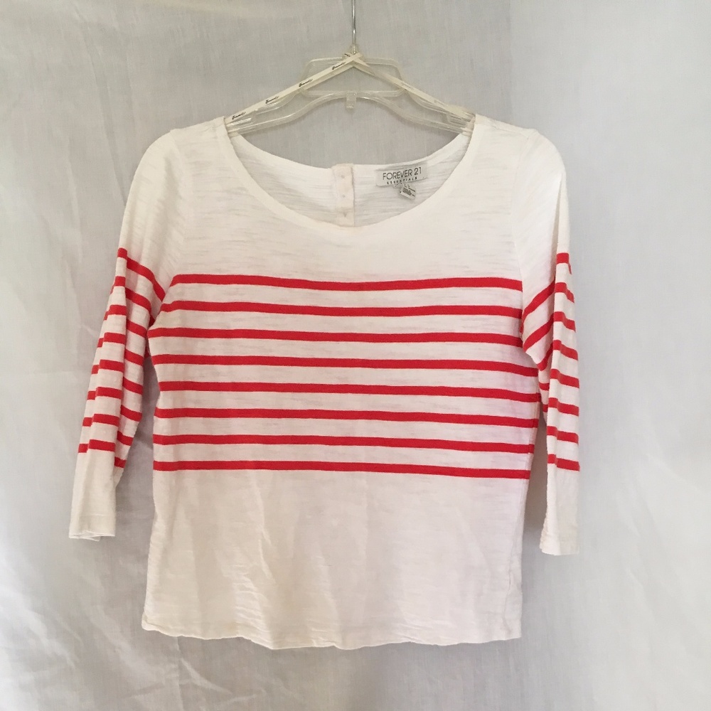 Forever 21 Horizontal Striped 3/4 length Tee