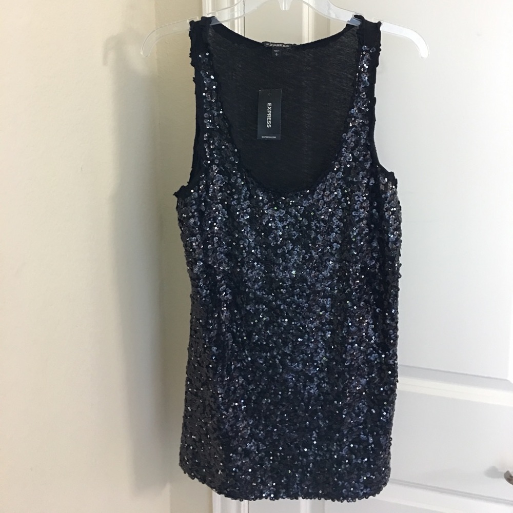Express-Black Sequin Top