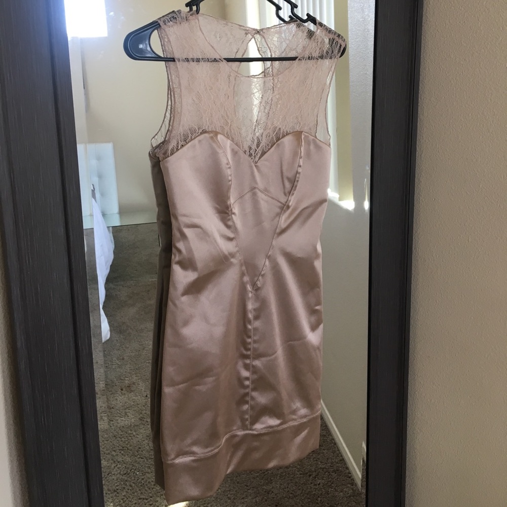 BEBE champagne cocktail dress