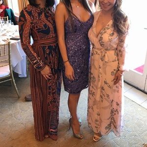 bar iii printed wrap maxi dress