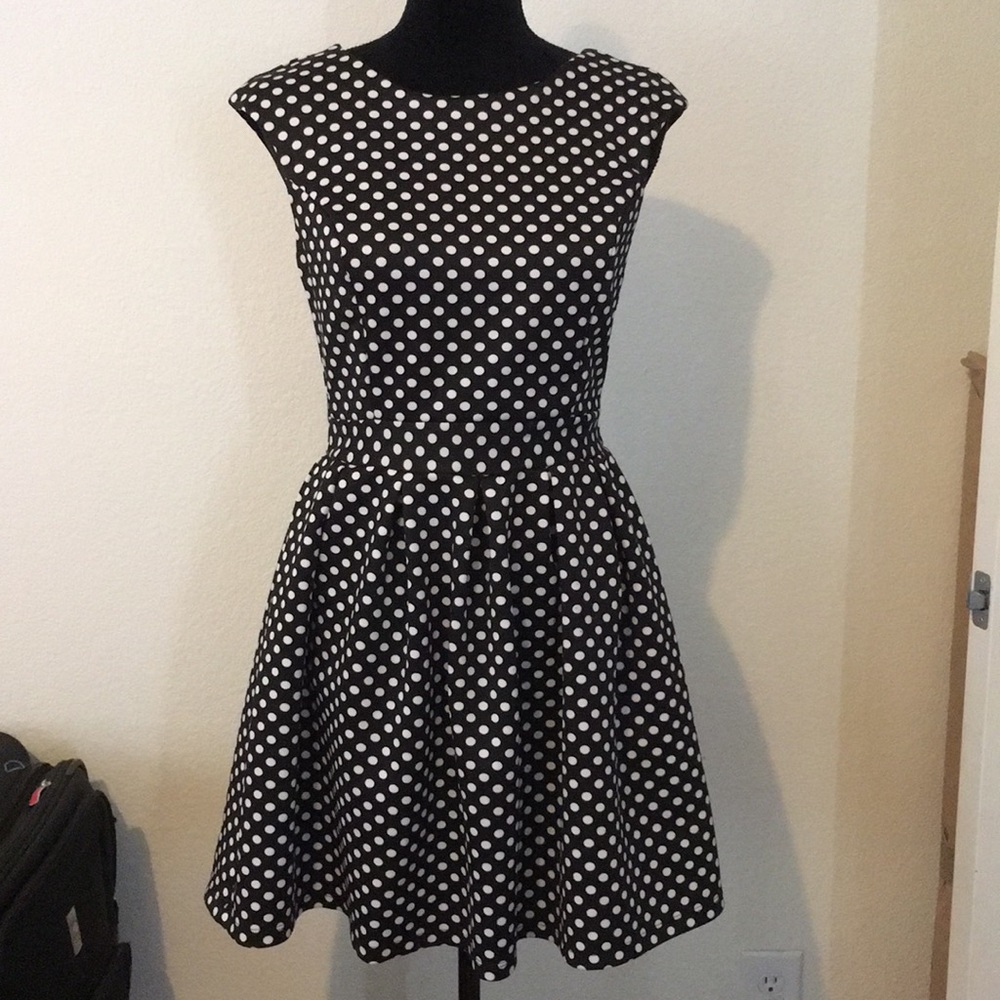 Windsor Black with white polka dot dress