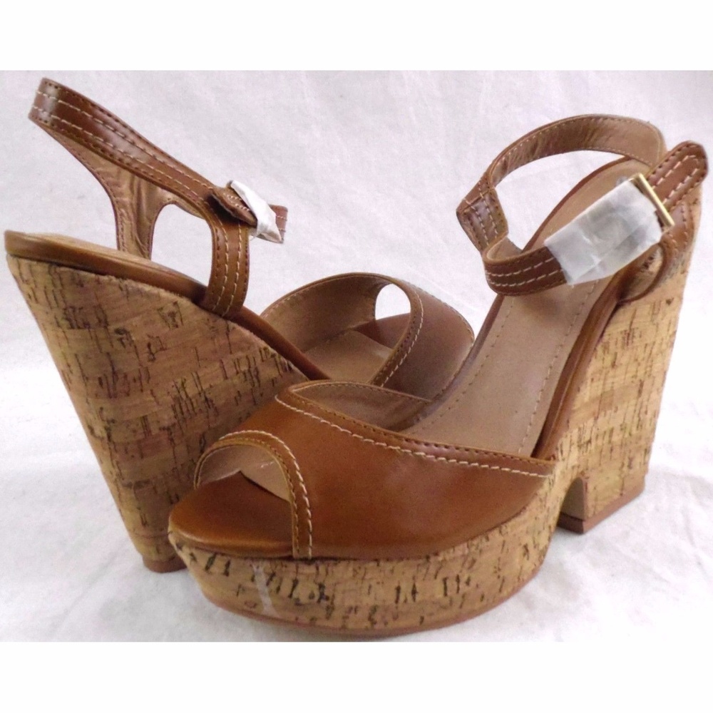 Gomax Hey There 3 Cork Brown Wedge Heel Sandal