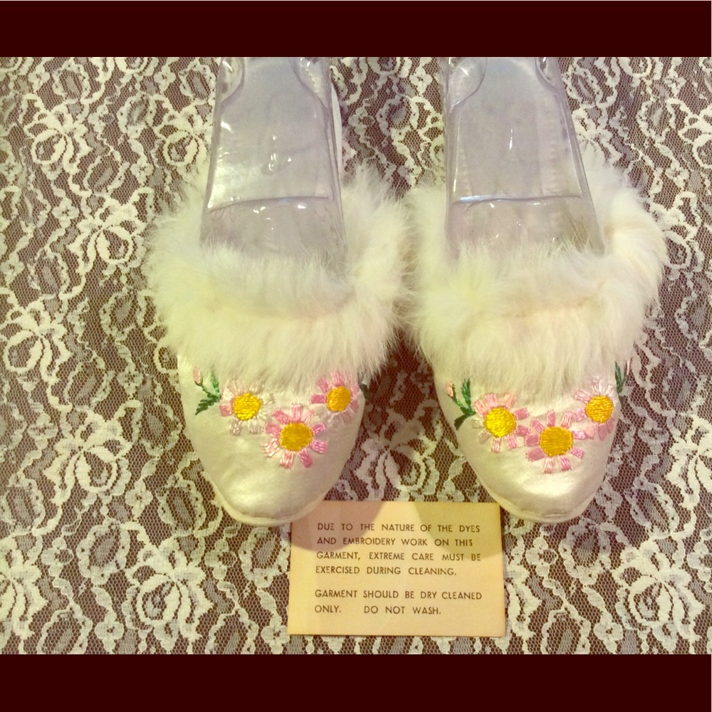 Embroidered slippers, vintage