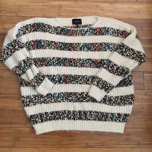 anthropologie striped confetti sweater