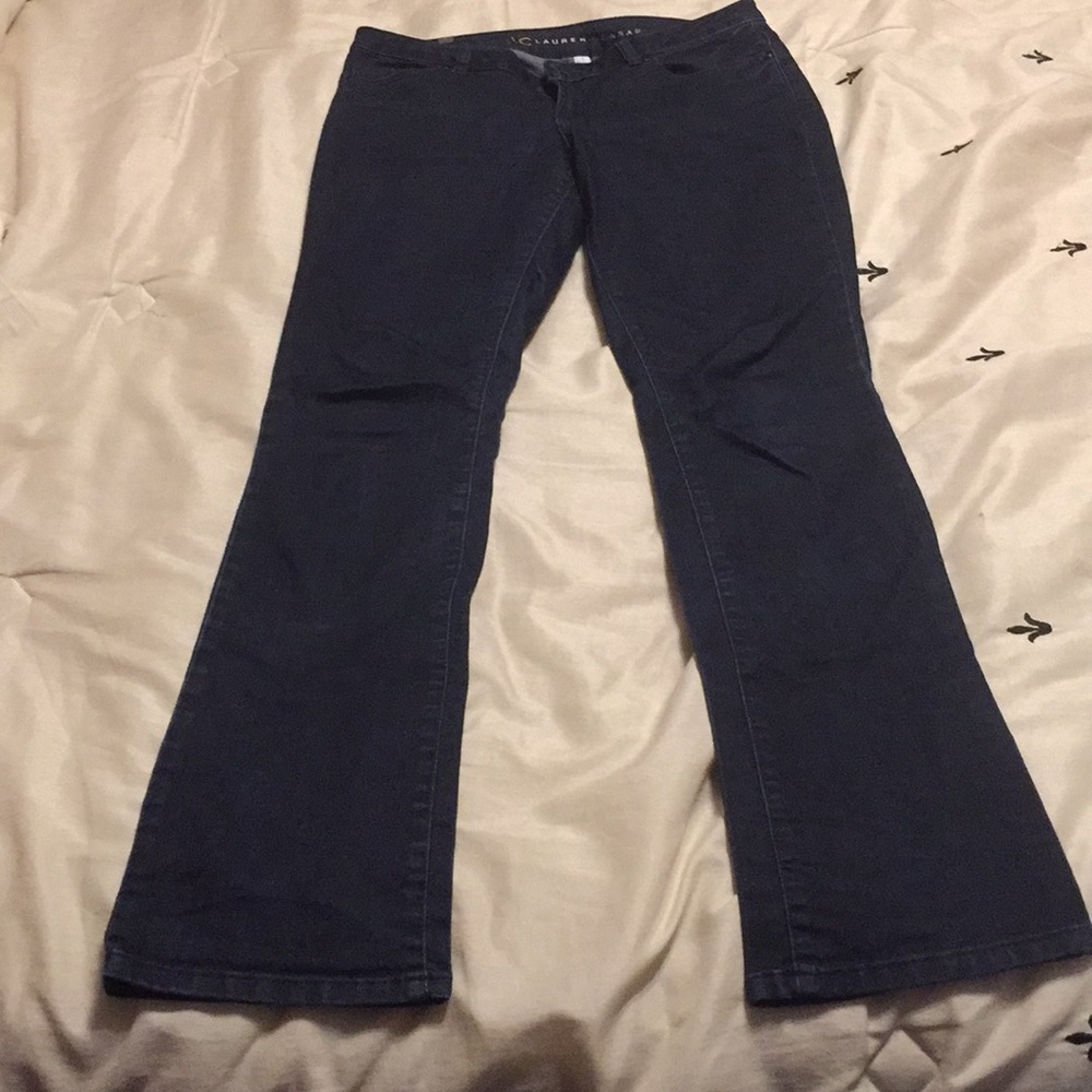 Dark denim jeans.