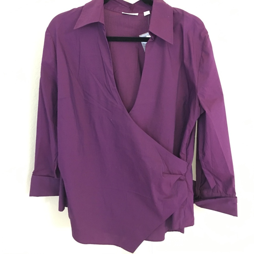 NY&C Purple Faux Wrap Shirt