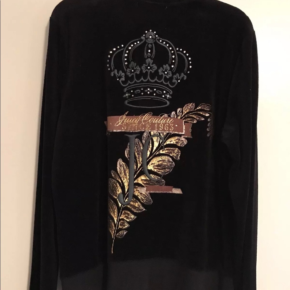 Juicy Couture black velour mock neck jacket sz XL