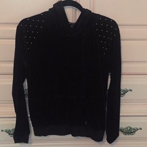 Juicy couture Black velour hoodie gold detail