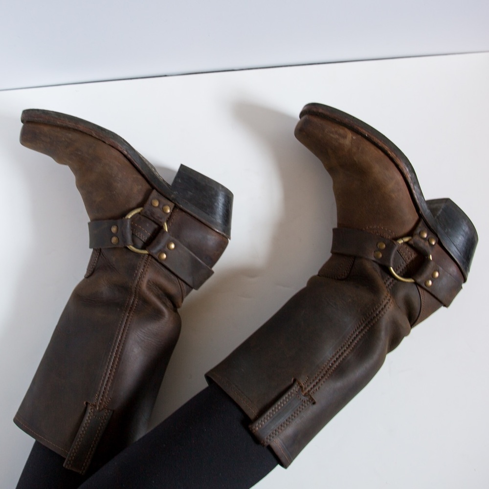 🆕Frye Coffee Leather Harness Boots