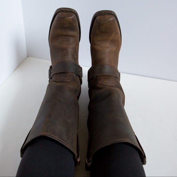 🆕Frye Coffee Leather Harness Boots - Picture 2 of 8