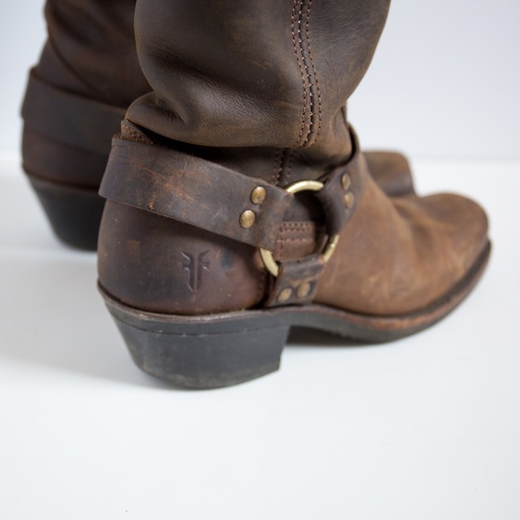 🆕Frye Coffee Leather Harness Boots - Picture 4 of 8