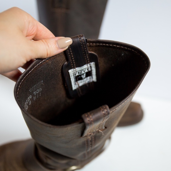 🆕Frye Coffee Leather Harness Boots - Picture 5 of 8