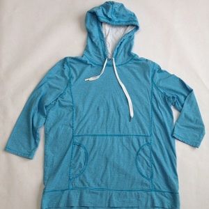 Ralph Lauren 1X Hoodie White Aqua Blue Cotton Ralph Lauren 1X Hoodie White Aqua Blue Cotton