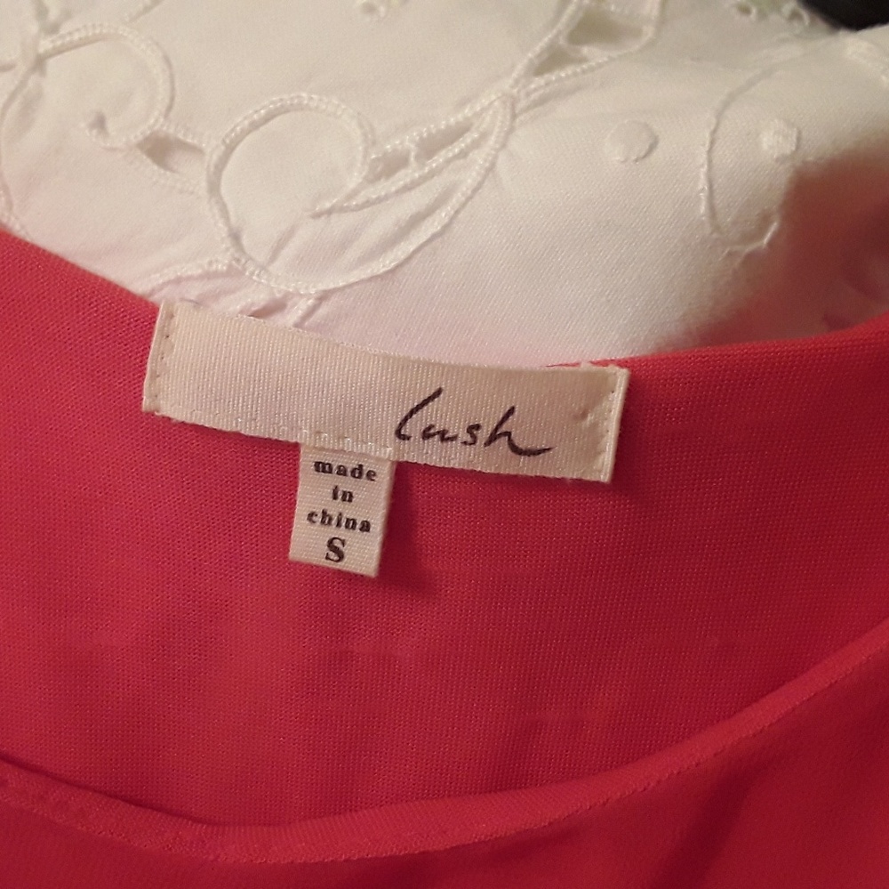 BEAUTIFUL CORAL LINED PLEATED DRESS BY LUSH S - Picture 4 of 8