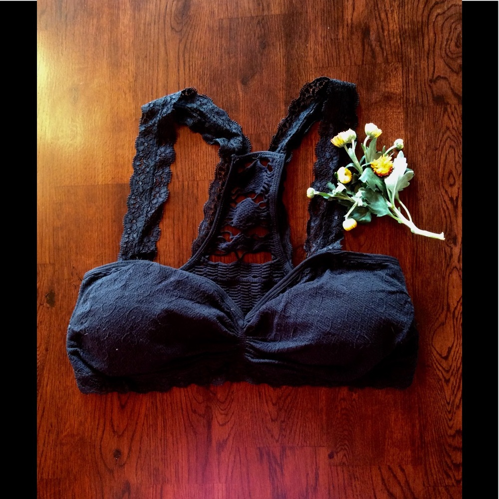 NWOT French Affair Edgy Black Lace Bandeau